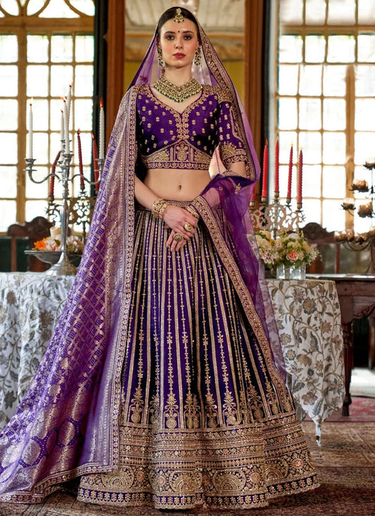 Elegant Purple ALINE MJL - Indian Dress House 786