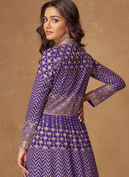 Elegant Purple AMGA - Indian Dress House 786