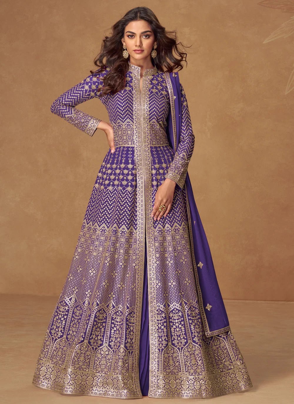 Elegant Purple AMGA - Indian Dress House 786