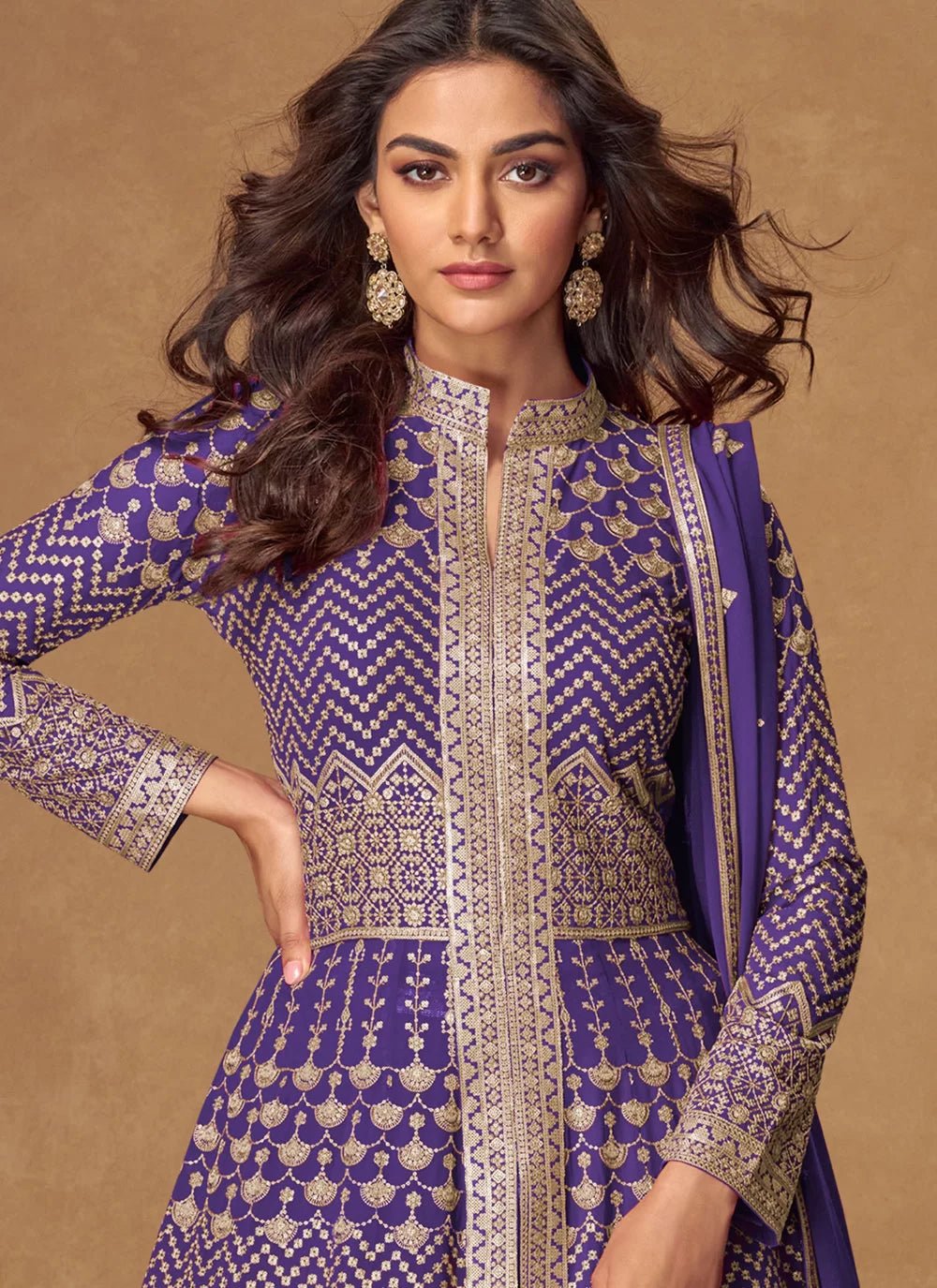 Elegant Purple AMGA - Indian Dress House 786