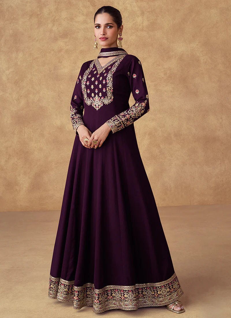 Elegant Purple ASWG - Indian Dress House 786