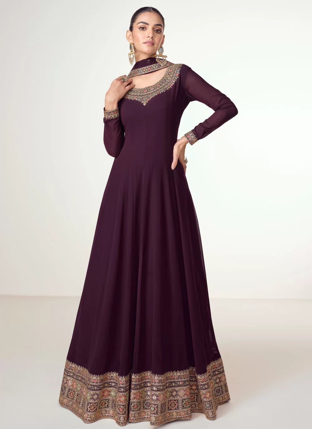 Elegant Purple AVS - Indian Dress House 786