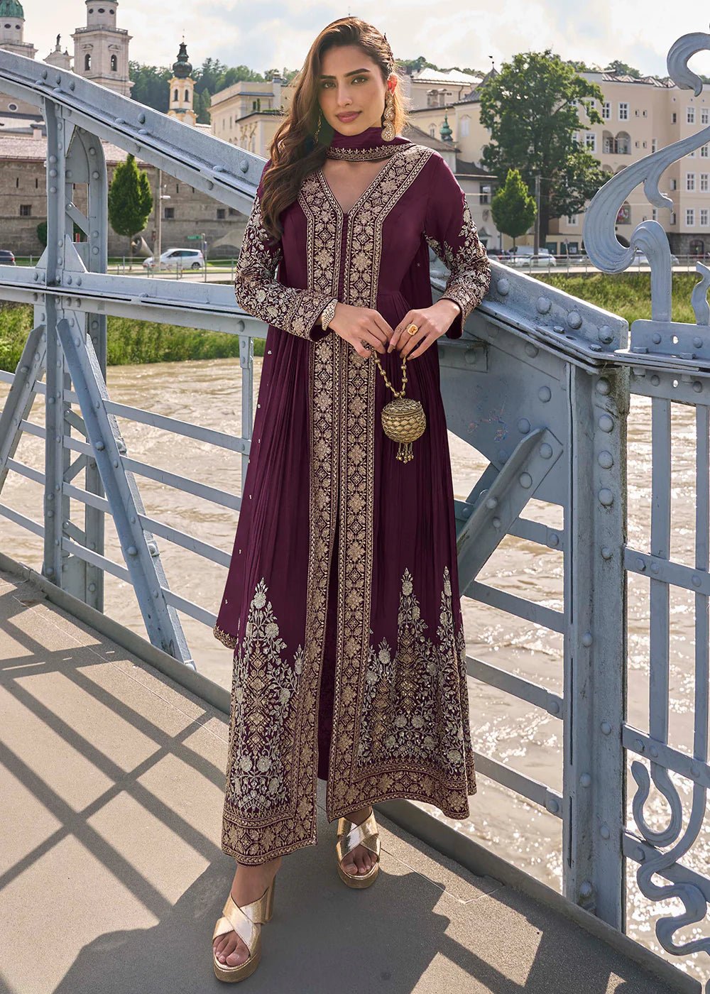 Elegant Purple GFJ - Indian Dress House 786