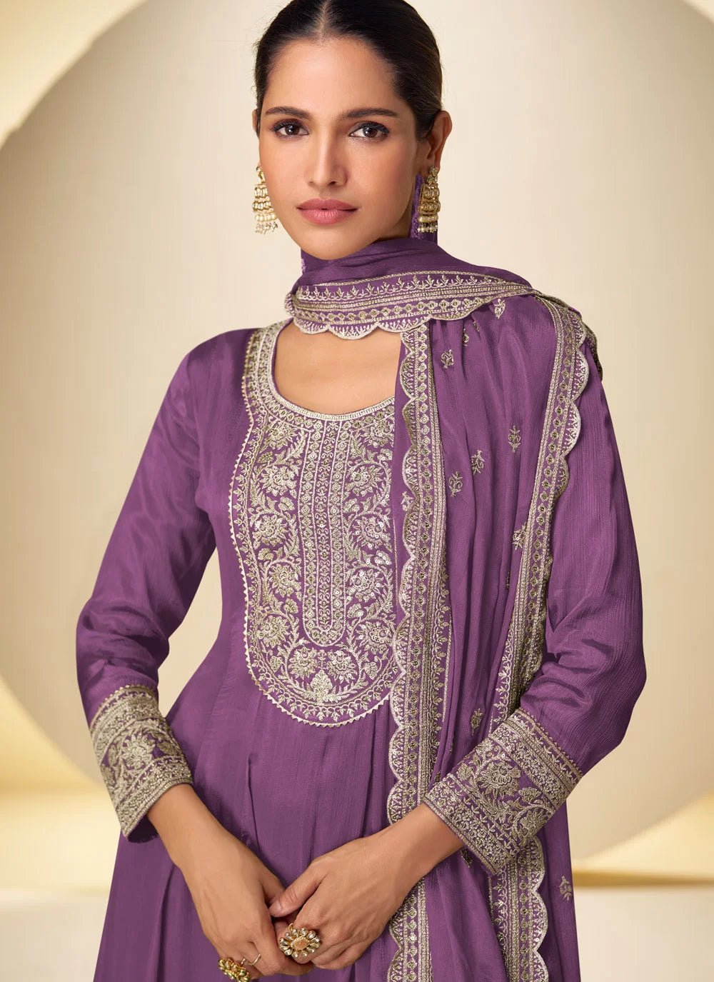 Elegant Purple GKNP - Indian Dress House 786