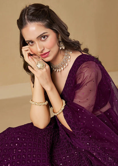 Elegant Purple ZFL - Indian Dress House 786