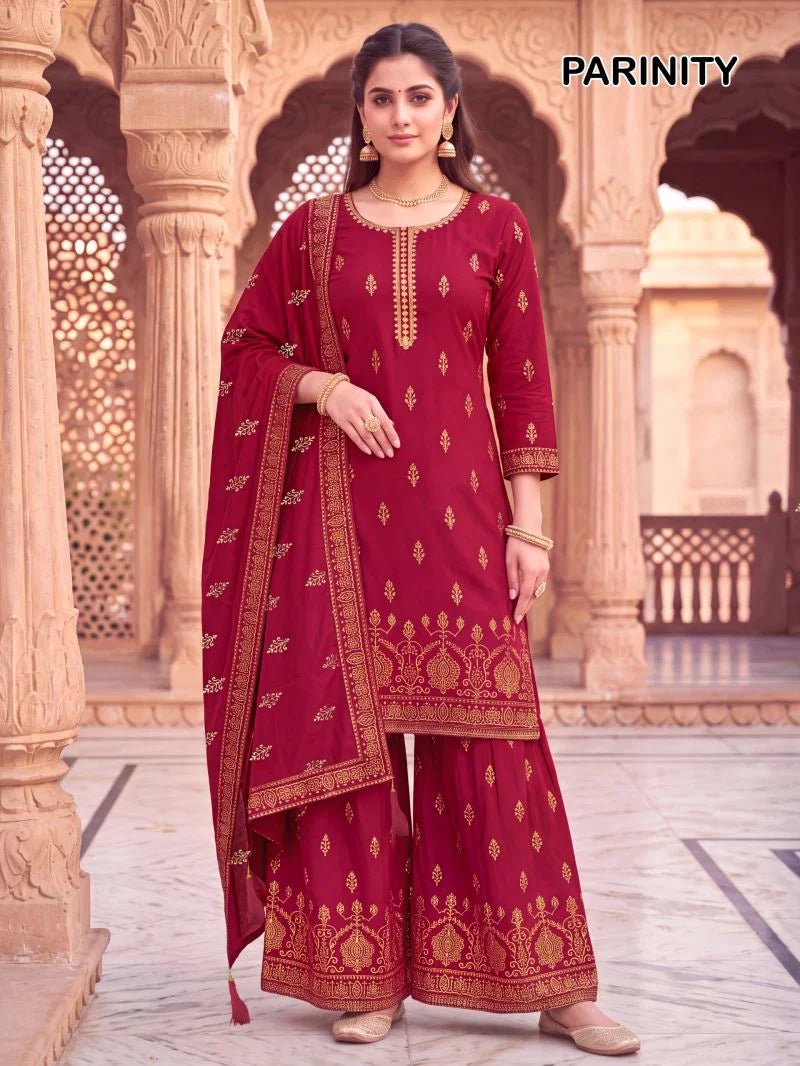 Elegant Rani Red BPS FVD - Indian Dress House 786