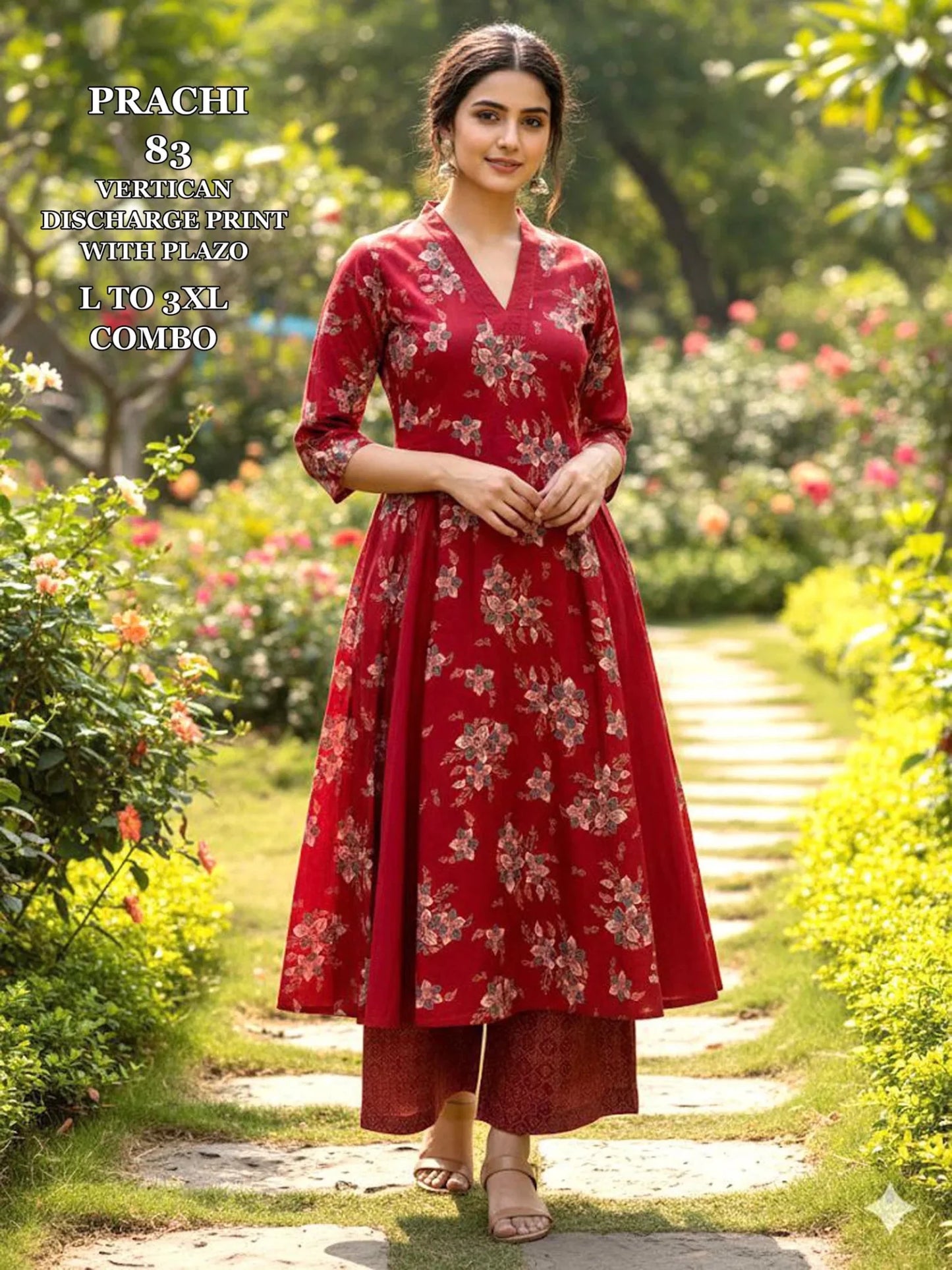 Elegant Red Floral PR 83 KT - Indian Dress House 786