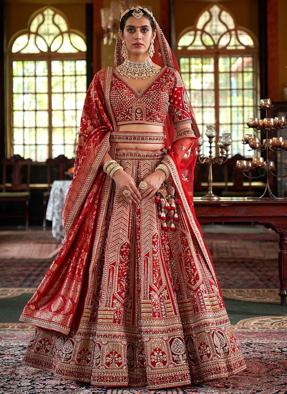 Elegant Red & Gold MJL - Indian Dress House 786