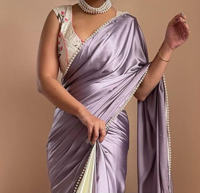 Elegant Simple Solid Saree VAS - Indian Dress House 786