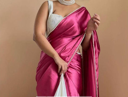 Elegant Simple Solid Saree VAS - Indian Dress House 786