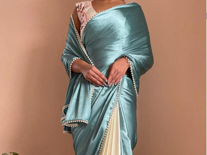 Elegant Simple Solid Saree VAS - Indian Dress House 786