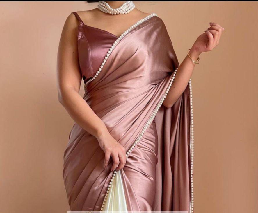 Elegant Simple Solid Saree VAS - Indian Dress House 786