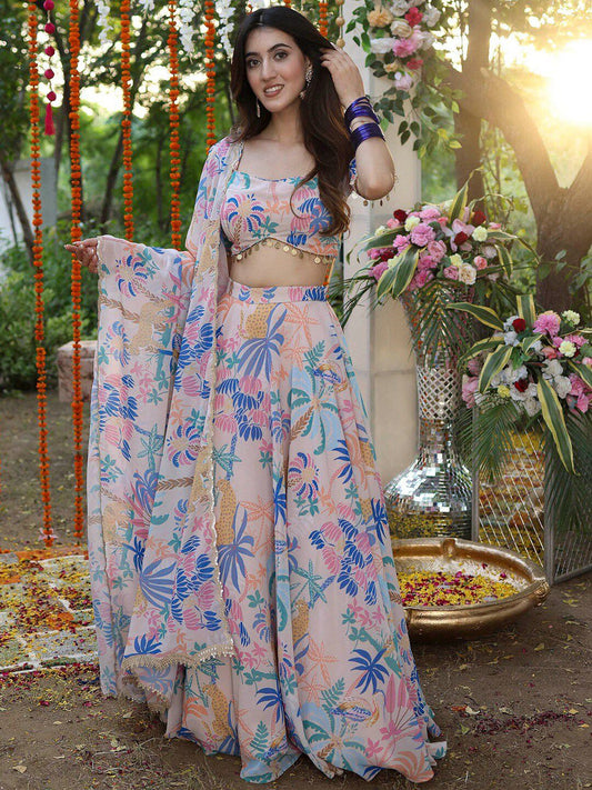 Elegant Soft Beige Multi Color JGL - Indian Dress House 786