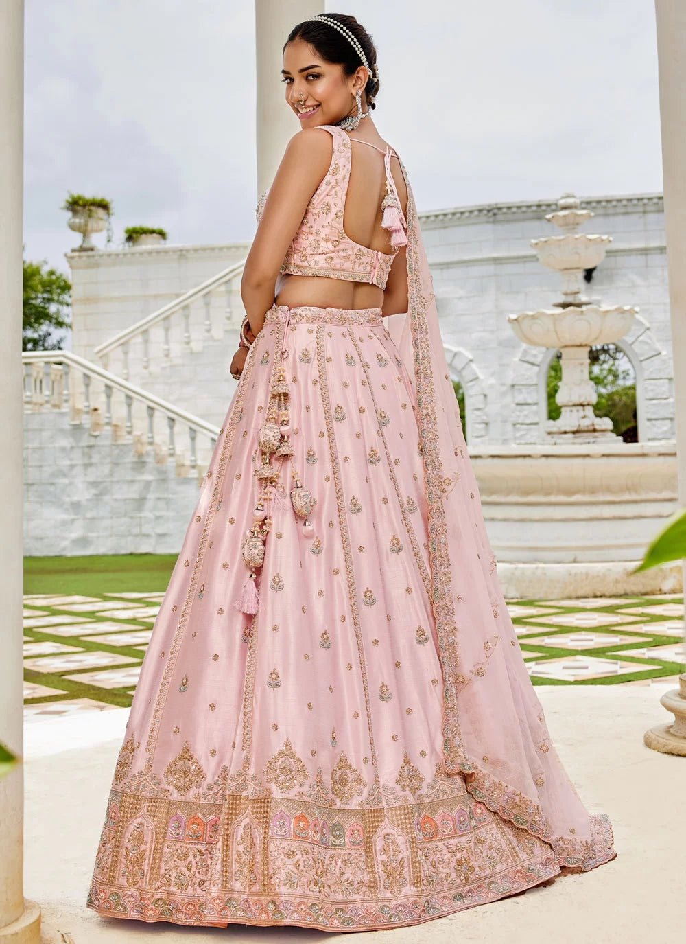 Elegant Soft Pink & Gold CCL - Indian Dress House 786