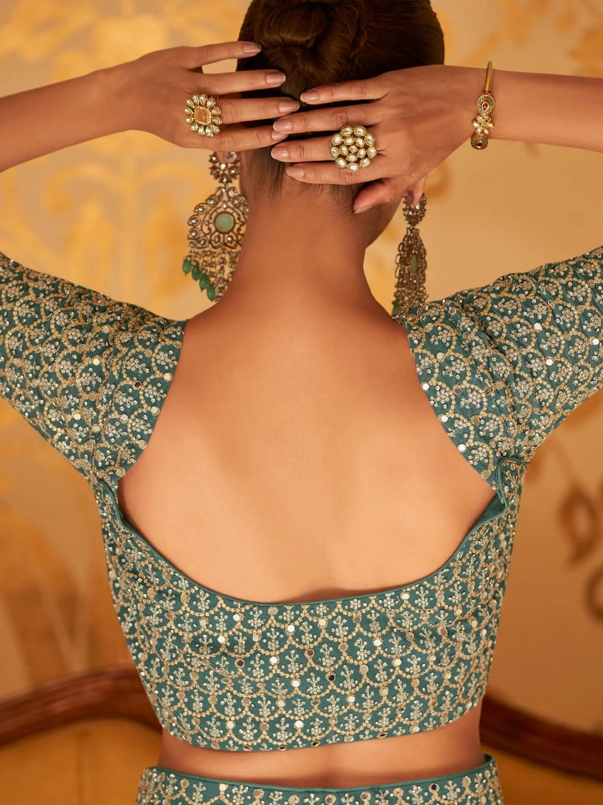 Elegant Teal & Gold SYLP - Indian Dress House 786