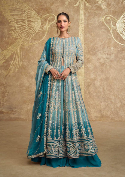 Elegant Two Tone Jacket Style SYW - Indian Dress House 786