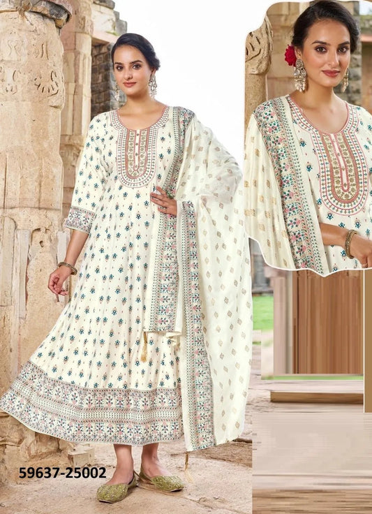 Elegant White BHSN 25002 FVD - Indian Dress House 786