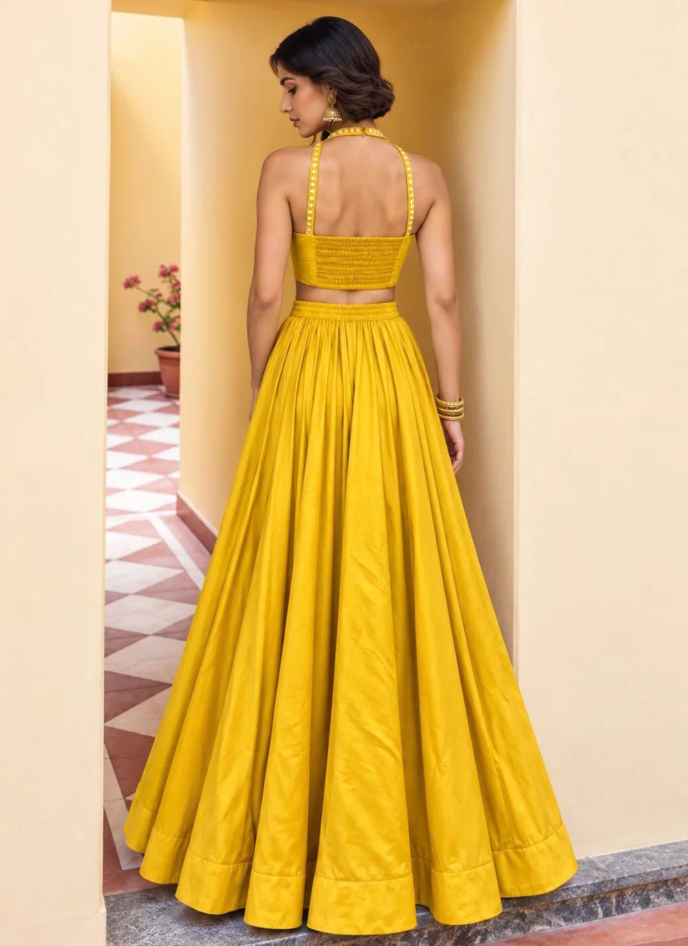 Elegant Yellow ARL - Indian Dress House 786