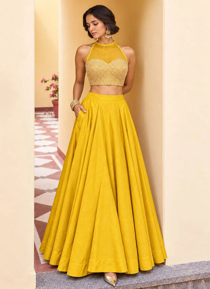 Elegant Yellow ARL - Indian Dress House 786