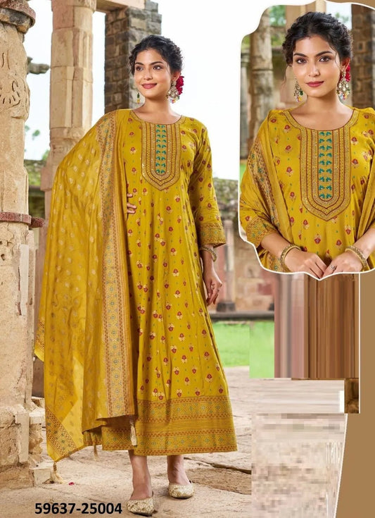 Elegant Yellow BHSN 25004 FVD - Indian Dress House 786