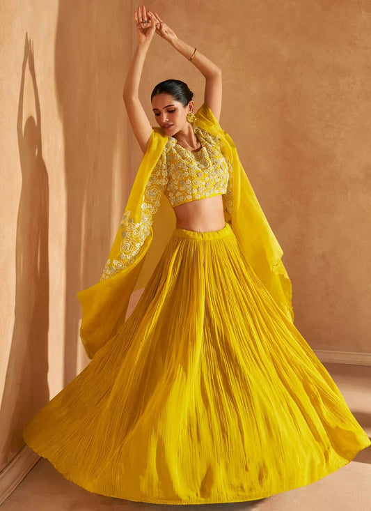 Elegant Yellow Floral SYKL - Indian Dress House 786