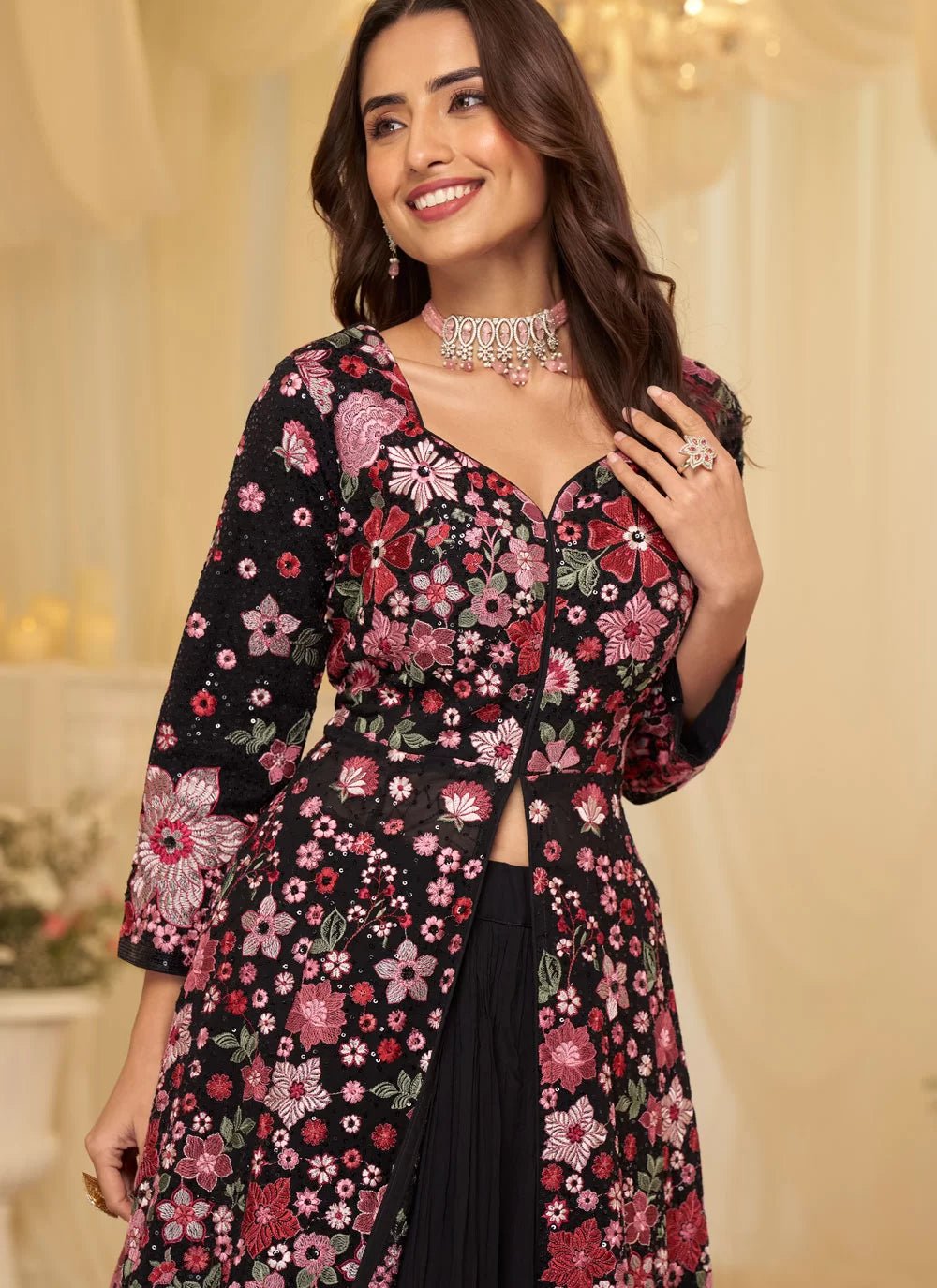 Exclusive Black Floral SYRJ - Indian Dress House 786