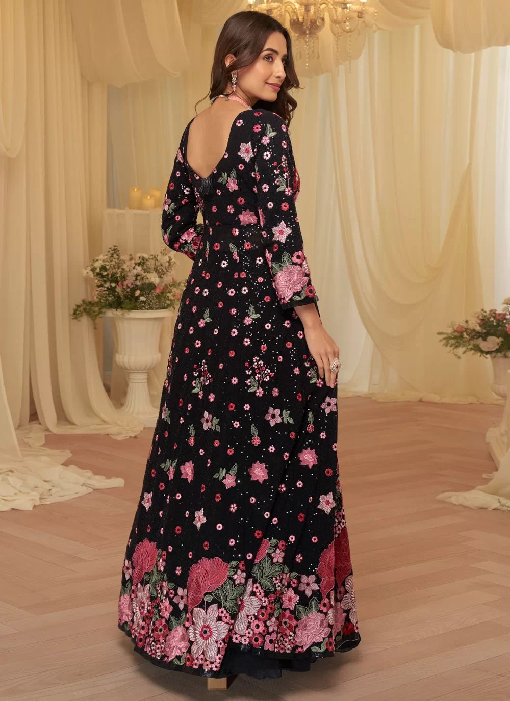 Exclusive Black Floral SYRJ - Indian Dress House 786