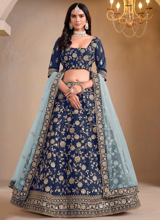 Exclusive Blue Floral MVL - Indian Dress House 786