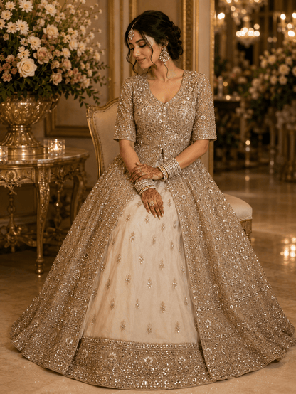 Exclusive Bronze Heavy Jacket Style PSC - Indian Dress House 786