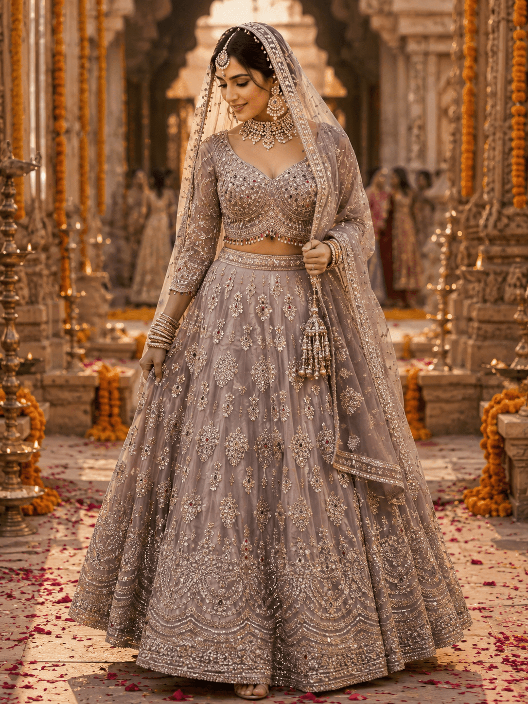 Exclusive Lavender & Gold DL - Indian Dress House 786