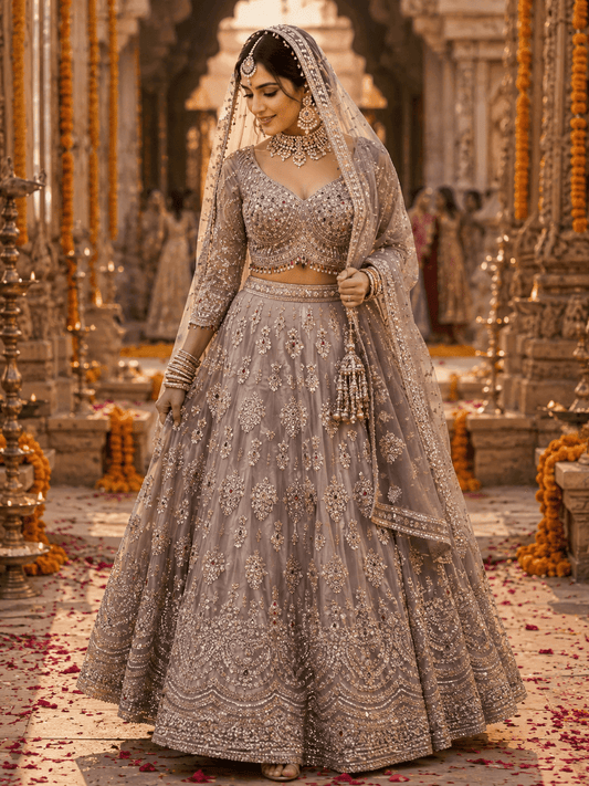 Exclusive Lavender & Gold DL - Indian Dress House 786