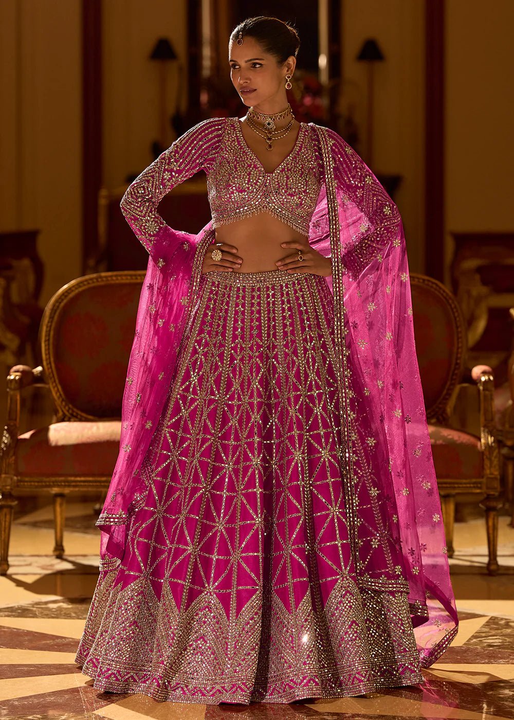 Exclusive Pink & Gold SYPL - Indian Dress House 786
