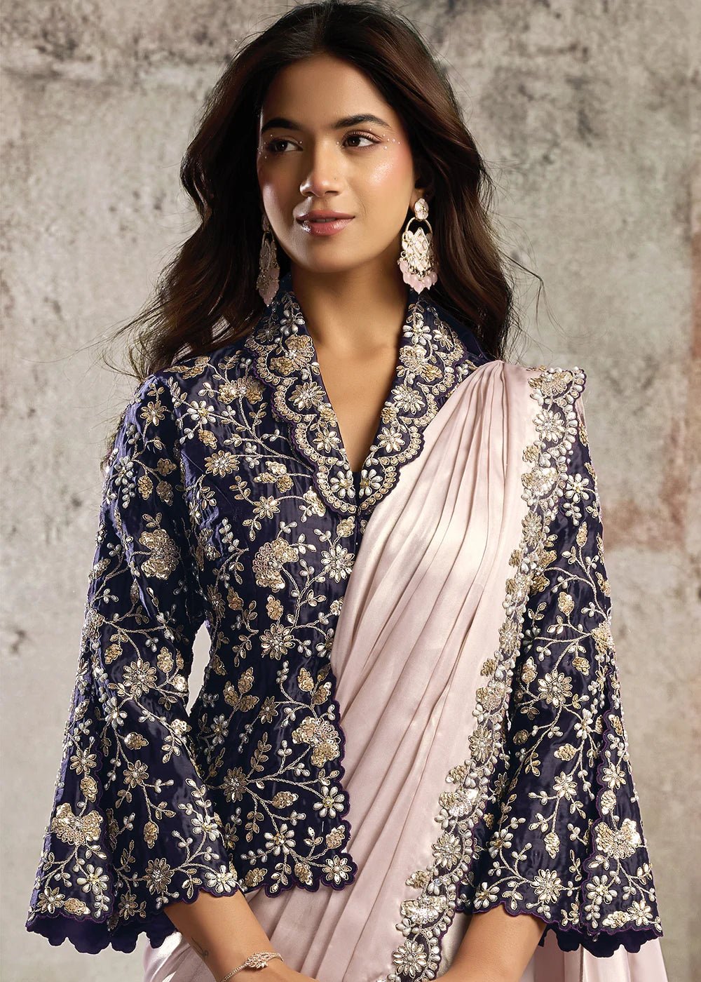 Exclusive Purple & Pink MHSS Saree - Indian Dress House 786