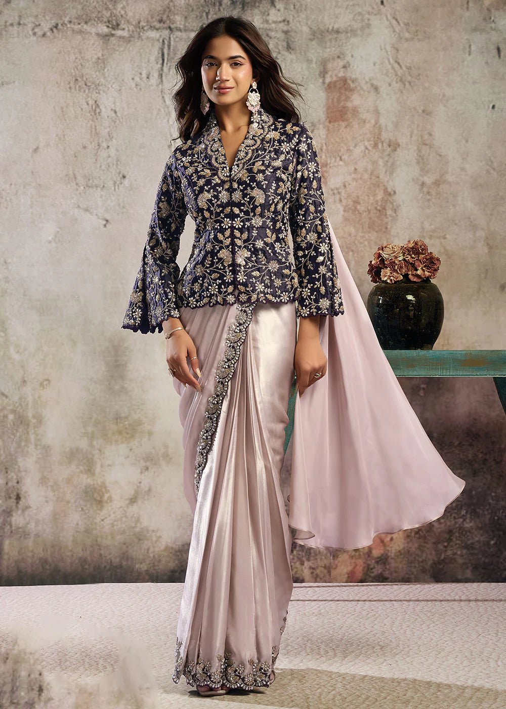 Exclusive Purple & Pink MHSS Saree - Indian Dress House 786