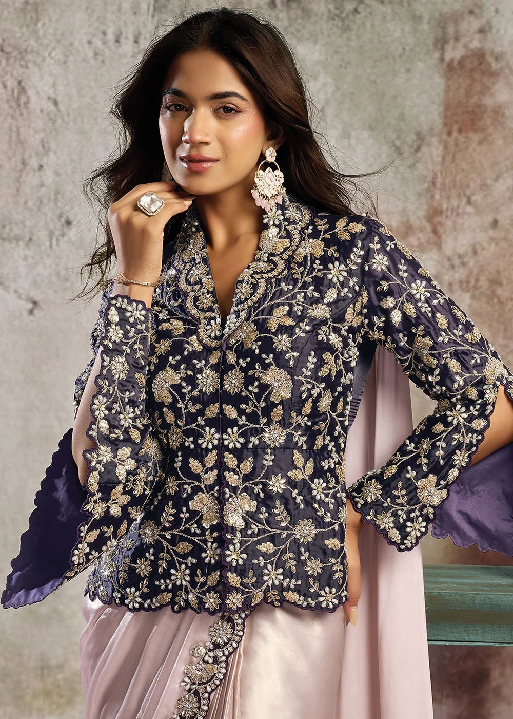 Exclusive Purple & Pink MHSS Saree - Indian Dress House 786