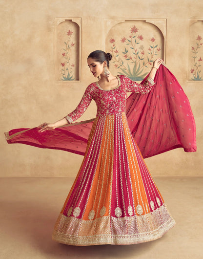 Exquiiste Red & Orange ASMG - Indian Dress House 786