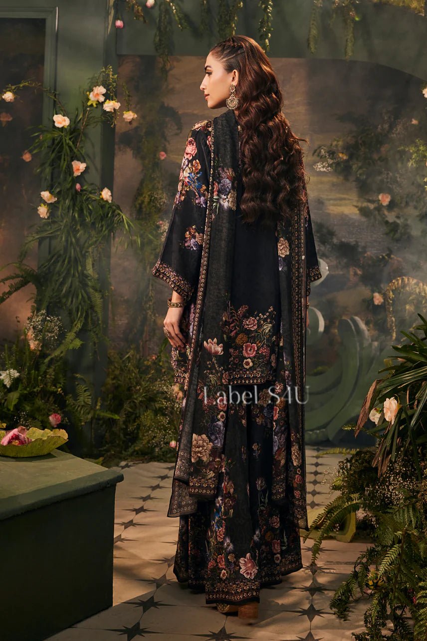 Exquisite Black Floral Sharara SHIV - Indian Dress House 786