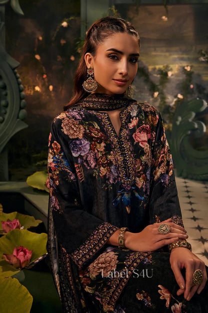 Exquisite Black Floral Sharara SHIV - Indian Dress House 786