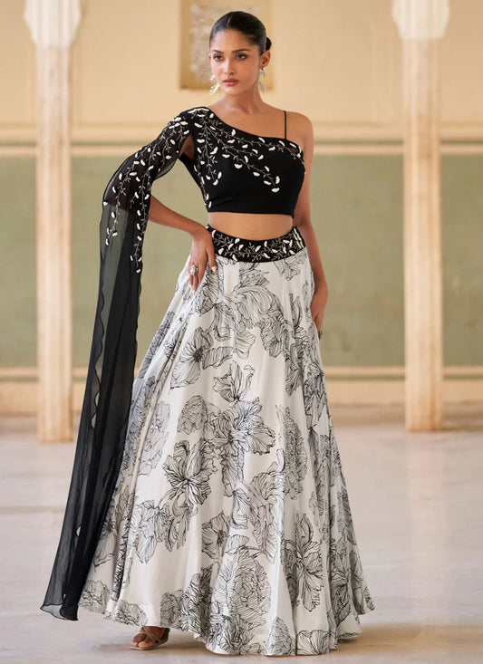 Exquisite Black Floral SYQL - Indian Dress House 786