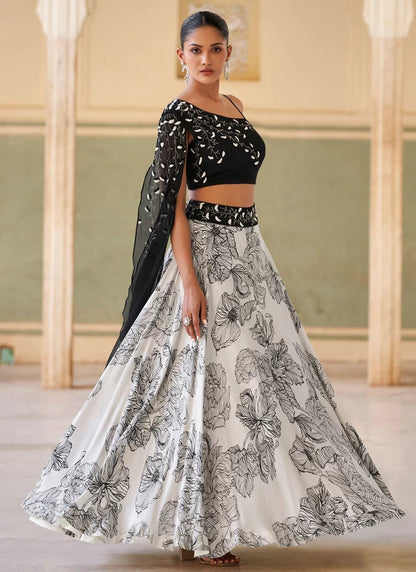 Exquisite Black Floral SYQL - Indian Dress House 786