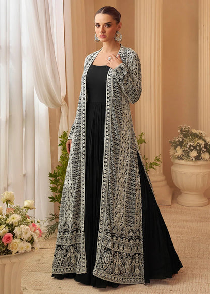 Exquisite Black & White SYKJ - Indian Dress House 786