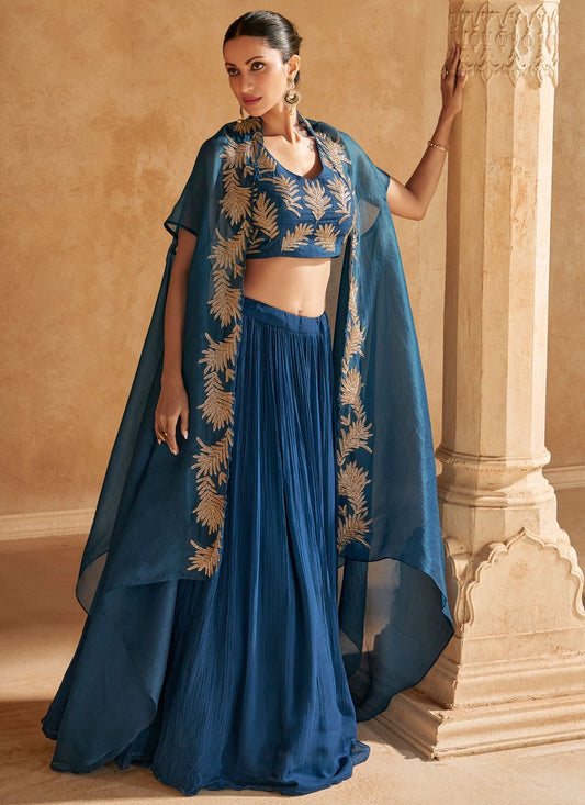 Exquisite Blue Leaf SYKL - Indian Dress House 786