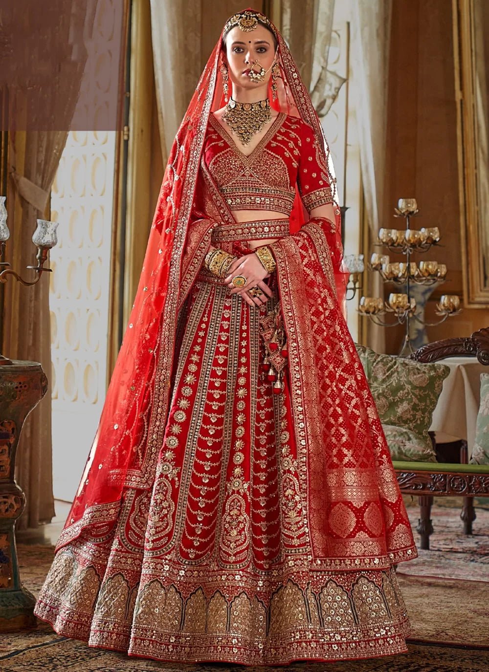 Exquisite Red & Gold MJL - Indian Dress House 786