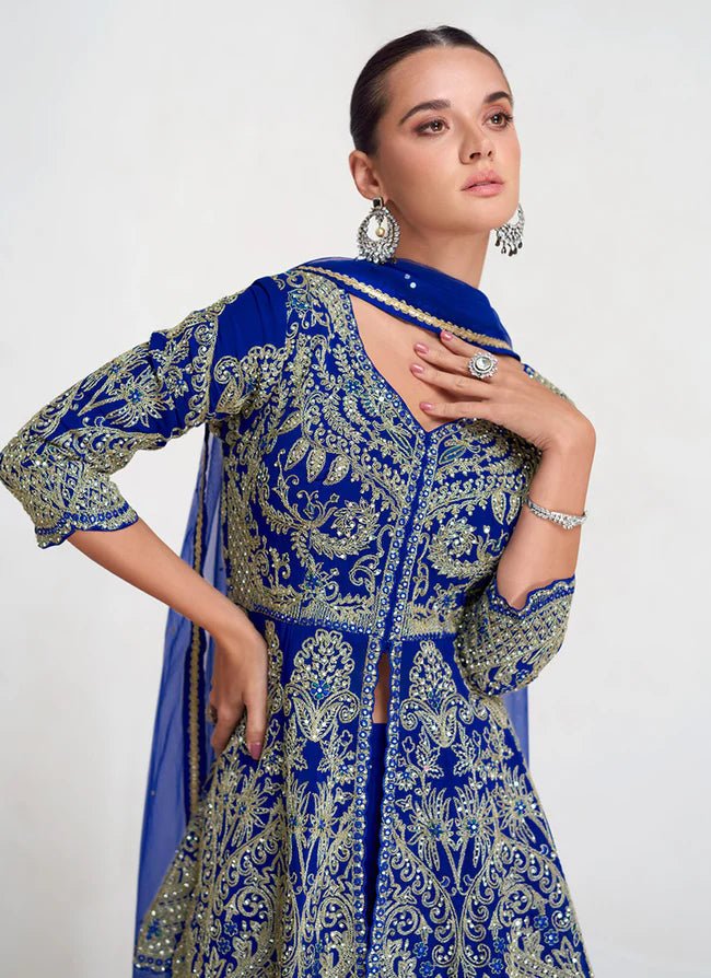 Exquisite Royal Blue AVP - Indian Dress House 786