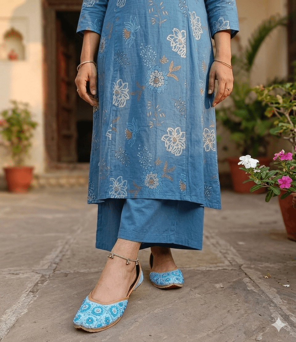 Floral Blue JTS - Indian Dress House 786