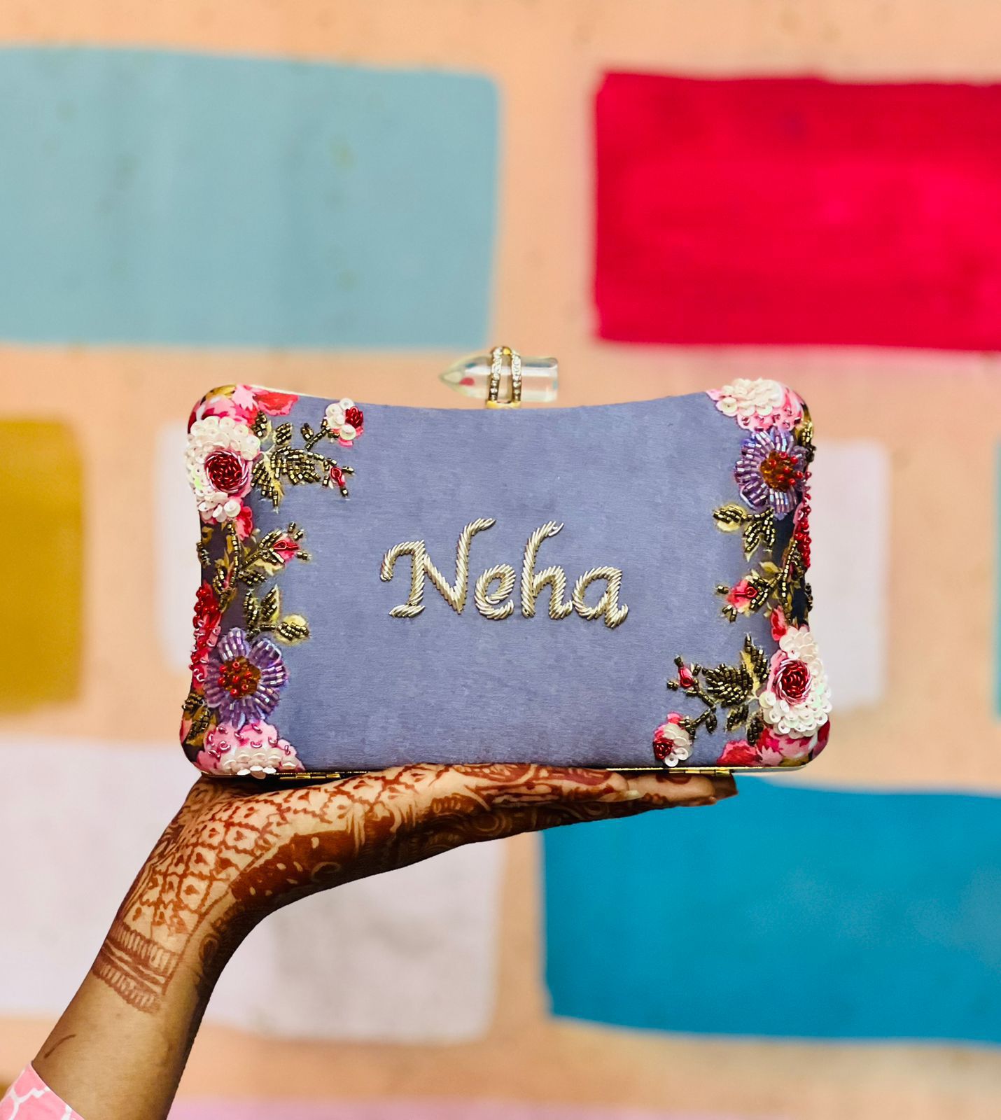 Floral Blue MC CN CFB - Indian Dress House 786