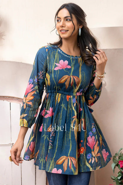 Floral Blue S4UWP KT - Indian Dress House 786