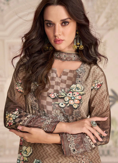 Floral Brown SYKP - Indian Dress House 786