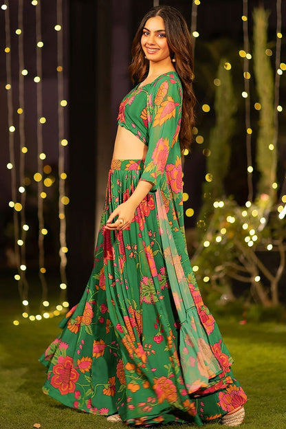 Floral Green LCY 22006 MSK - Indian Dress House 786