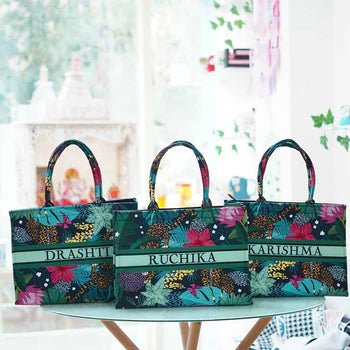 Floral Green MC Tote CFB - Indian Dress House 786
